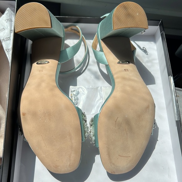 Badgley Mischka Clara Embellished Strap Evening Shoe in Blue Radiance - Picture 9 of 14